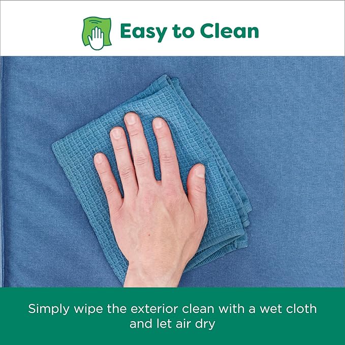 FurHaven Cooling Dog Bed – Medium Foam Mattress for Joint Pain Relief, Waterproof Liner, Removable Washable Cover, Durable for Outdoor Use, Deluxe Grid Indoor/Outdoor Bed – Blue, Medium-PurrikoPets