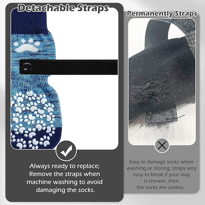 EXPAWLORER Anti Slip Dog Socks to Prevent Licking Paws, Dog Shoes for Hot Pavement, Dog Booties for Small Medium Large Senior Dogs, Traction Control Boots & Paw Protectors for Hardwood Floors-PurrikoPets
