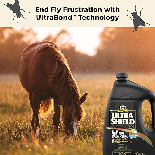 Absorbine UltraShield EX 128oz Insecticide, Kills & Repels Flies, Mosquitoes, Ticks, Fleas, Lice, Use on Horses, Dogs, Premises-PurrikoPets