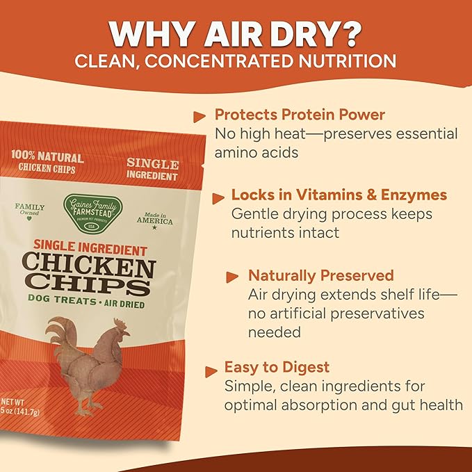 Gaines Family Farmstead Chicken Chips for Dogs – 6 oz Natural, High-Protein Dog Treats, Rawhide-Free Chews, Single Ingredient, Grain-Free, Made in USA-PurrikoPets