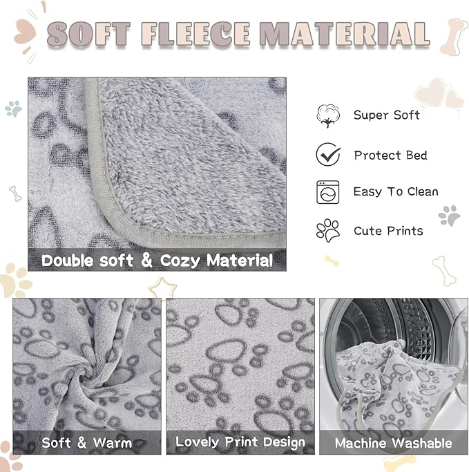 6 Pack Guinea Pig Cage Liner, Washable Guinea Pig Fleece Blankets Beding Accessories, Flannel Throw Warm Sleep Mat, Pet Pee Pads for Small Animal Hamster Rabbit Puppy Cat (26x14 Inch)-PurrikoPets