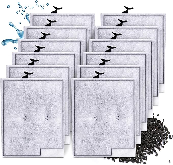 12 Pack Large Filter Cartridges Compatible with Aqueon QuietFlow Power Filter Size 20,30,50,75 & E Internal Power Filter Size 40 & Canister Filter Size 200/300/400 & Zilla Large Filter-PurrikoPets