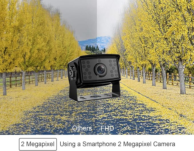 Fookoo Ⅱ 7" HD 1080P Wired Backup Camera System, 7-inch Dual Split Screen Monitor W/Recording IP69 Waterproof Front View Rear View Camera Parking Lines for Truck/Trailer/RV/Skid Steer (FHD2)-PurrikoPets