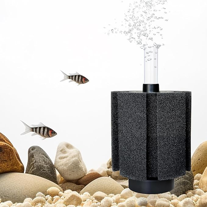 50-60 Gal Aquarium Sponge Filter with Ceramic Media and Bubble Diffuser Quiet Fish Tank Filters fit for Fry Breeding Shrimp Betta Fish Tank-PurrikoPets