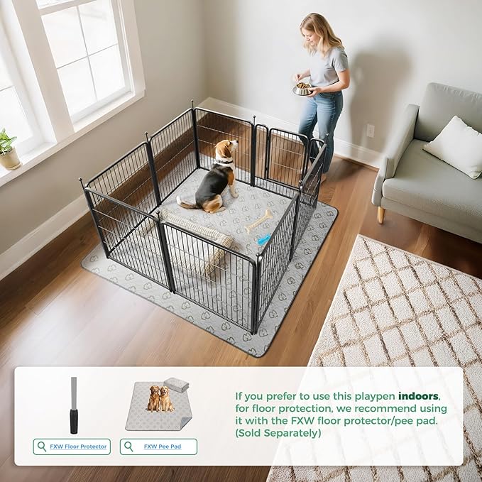 FXW Rollick Unleashed Dog Playpen for Indoor, Yard, RV Camping, 32 inch 8 Panels for Small and Medium Dogs│Patented-PurrikoPets