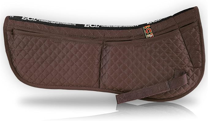 ECP Equine Comfort Products Adjustable Shock Absorbing Memory Foam Half Saddle Pad, Injury Prevention & Pressure Relief, Customizable Fit, Breathable for All Riding Styles-PurrikoPets