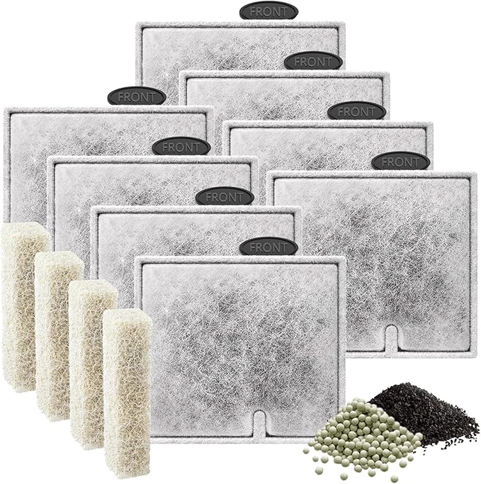 8 Pack Medium Filters Cartridges Compatible with Aqueon Fish Tank Filter Cartridges Compatible with Aqueon QuietFlow LED PRO Power Filter Size 10/Power Filter Size 10/E Internal Power Filter Size 20-PurrikoPets