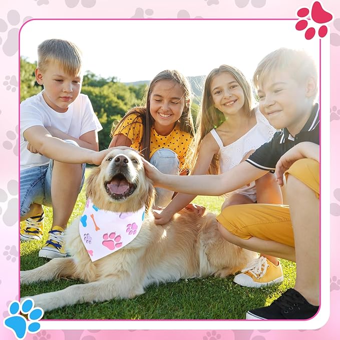 Abbylike 200 Pcs Paw Print Dog Bandanas Bulk Soft Triangle Scarves for Pets Party Costume Doggie Walking Photo Props Bibs for Pets Shops Grooming Groomers Adoption Events Halloween Party Gifts-PurrikoPets