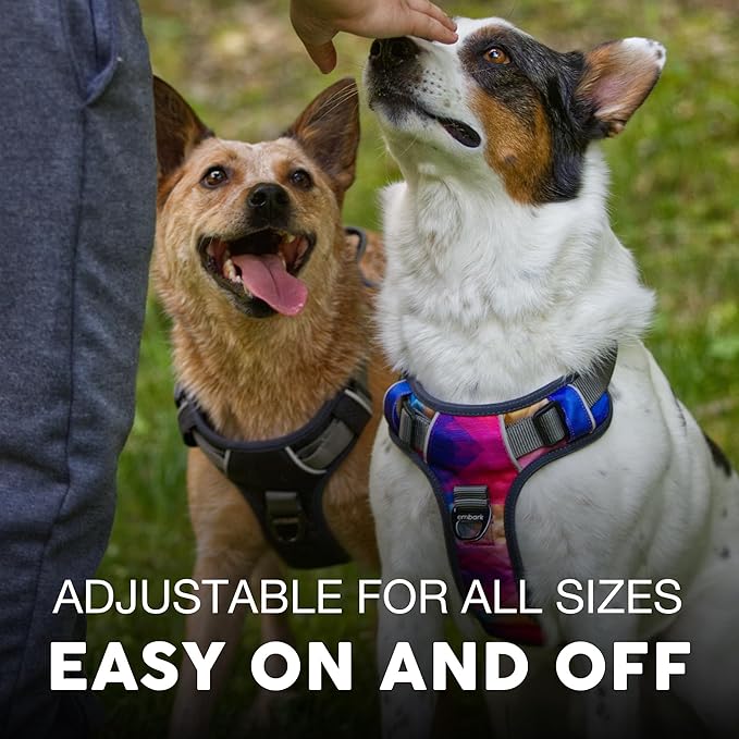 Embark Adventure Dog Harness, No-Pull Reflective Trim Dog Harness for Small, Medium & Large Dogs - Heavy Duty Oxford, 2 Leash Clips & Gel Lined Handle. Soft & Padded Puppy Dog Vest for Any Breed-PurrikoPets