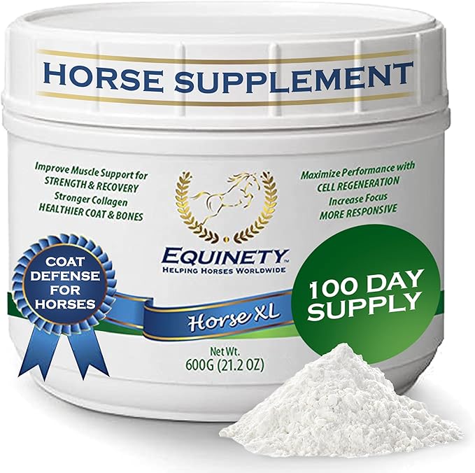 100-Day Supply Horse XL Supplements – Horse Care Weight Gain Supplement W/ 8 Amino Acids - No Soy or Sugar Coat Defense for Horses - Joint Supplement, Equine Supplies & Hoof Supplements-PurrikoPets