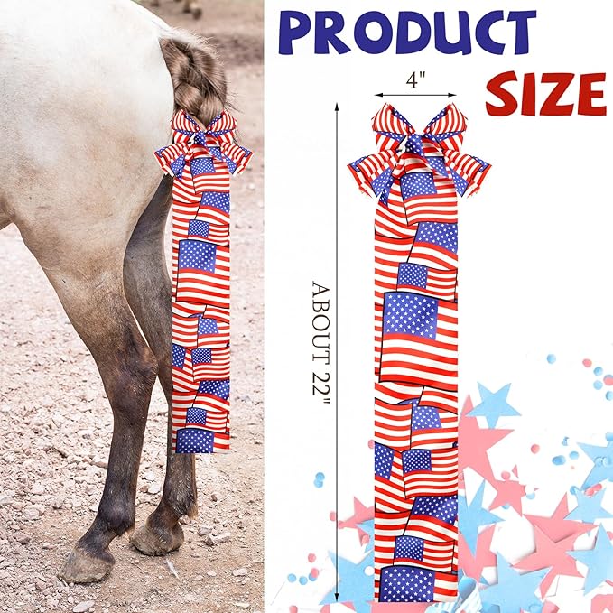 6 Pcs Horse Tail Bag Breathable Guard 22" Slip on Horse Care Tail Wrap 2 Strand Closure Straps Grooming Supplies to Keep from Dirt Breakage Rubbing 6 Designs(Modern Style)-PurrikoPets