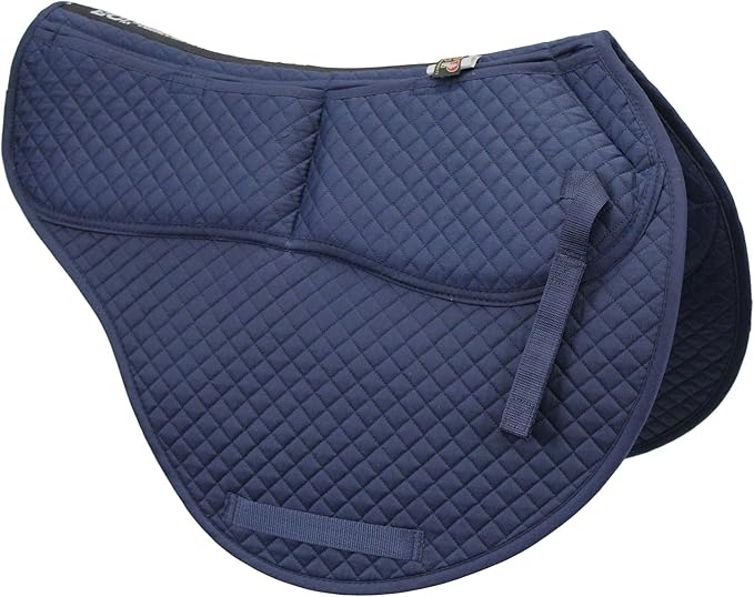ECP Equine Comfort Products All-Purpose Contoured Correction Saddle Pad with Adjustable Memory Foam Inserts for Custom Support, Non-Slip, Shock Absorbing, 22” Spine, 19.5” Drop-PurrikoPets