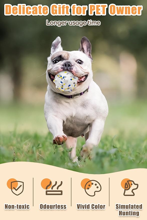 2.36'' Dog Balls for Dogs Aggressive Chewers Indestructible Tennis Durable Bouncy Interactive Dog Toy Balls for Fetch Game Floating Training(White Medium)-PurrikoPets