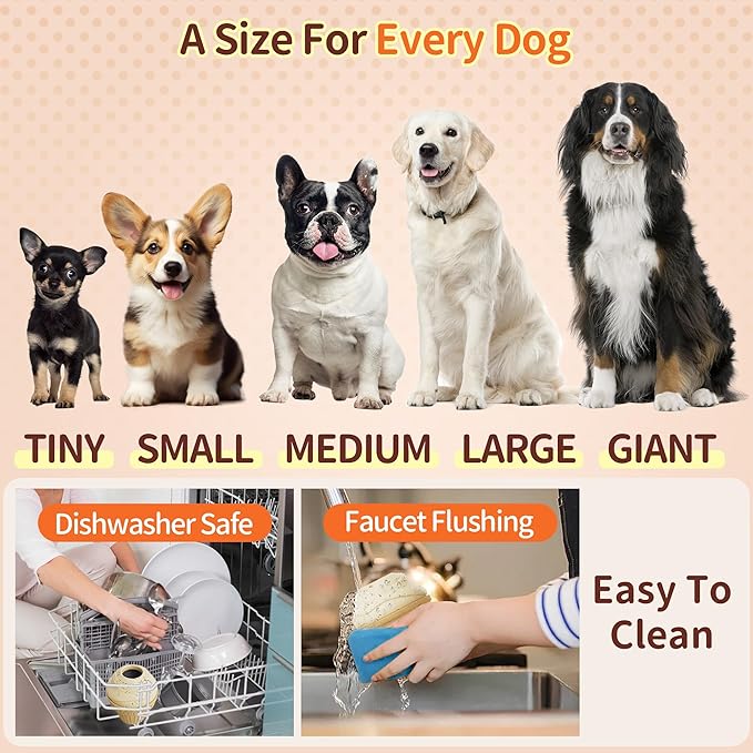 Dog Treat Dispenser Toy Interactive, Frozen Treat Toy Reduces Anxiety, Chew Toys for Aggressive Chewers, Birthday Enrichment Toy, Dog Treat Toys to Keep Them Busy for All Breeds-PurrikoPets