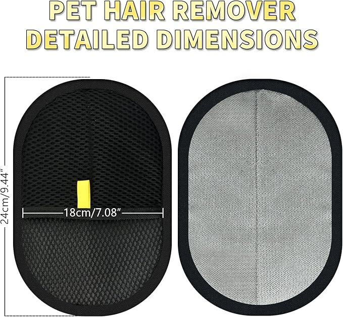 3 Pcs Pet Hair Removal Glove, Electrostatic Pet Hair Removal Gloves, Reusable Cat and Dog Hair Remover, for Couch, Carpet, Furniture, Car, Bedding, Cat Grooming Gloves-PurrikoPets