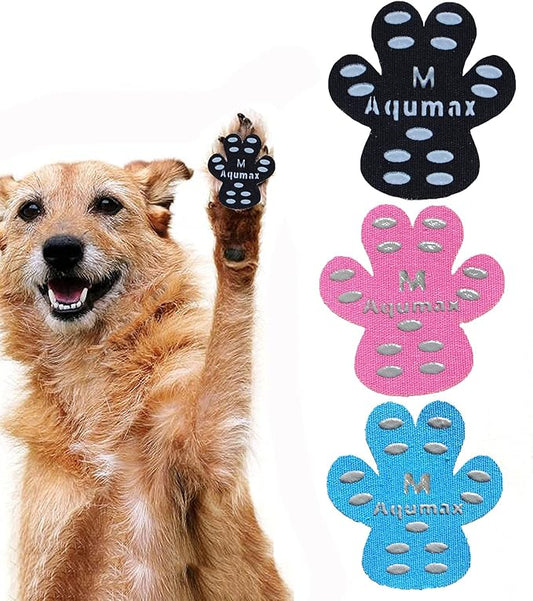 Dog Paw Protector Gripper Traction Pads,Dog Paw Covers,Foot Stickers in Summer Hot/Winter Cold Pavement,Dog Shoes Booties Socks Replacement,12 Sets (48 pcs) M Multicolor-PurrikoPets
