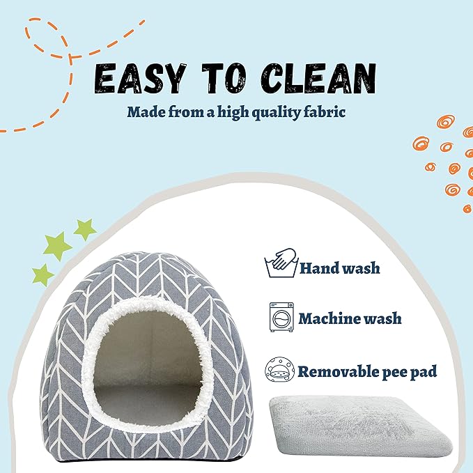 2 Pack Guinea Pig Hideout Bed Rabbit House Cave Accessories Cozy Hide-Out for Bunny Hedgehog Ferret Chinchilla&Other Small Animals-PurrikoPets