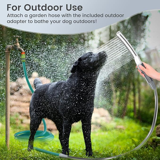 Dog Shower Attachment, Dog Shower Wand for Fast and Easy Washing Dog, Pet Shower Head with 3 Spray Modes, 8-Foot Hose, Indoor Outdoor Bath Your Dog-PurrikoPets