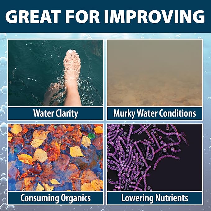 Airmax PondClear Liquid Bacteria for Lakes, Ponds & Water Garden Treatments, Natural Bio Clarifier & Cleaner for Crystal Clear Water, Remove Nutrients & Noxious Odor, Fish, Pet & Plant Safe, 1 Gallon-PurrikoPets