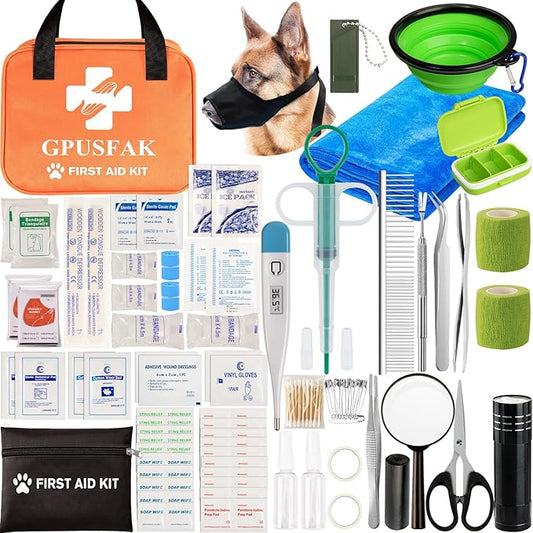 Dog First Aid Kit - Pet First Aid Kit for Dogs and Cats Pet First Aid Supplies for Car Traveling Home-PurrikoPets