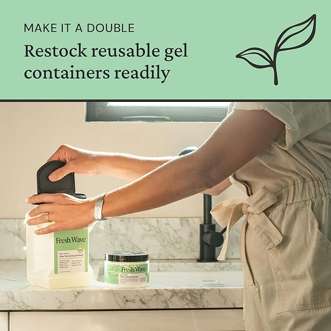 Fresh Wave Odor Removing Gel Refill, 63 oz., Pack of 2 - Safer Odor Absorbers for Home, Natural Plant-Based Odor Eliminator, Every 15 oz. lasts 30-60 Days, For Cooking, Trash & Pets-PurrikoPets