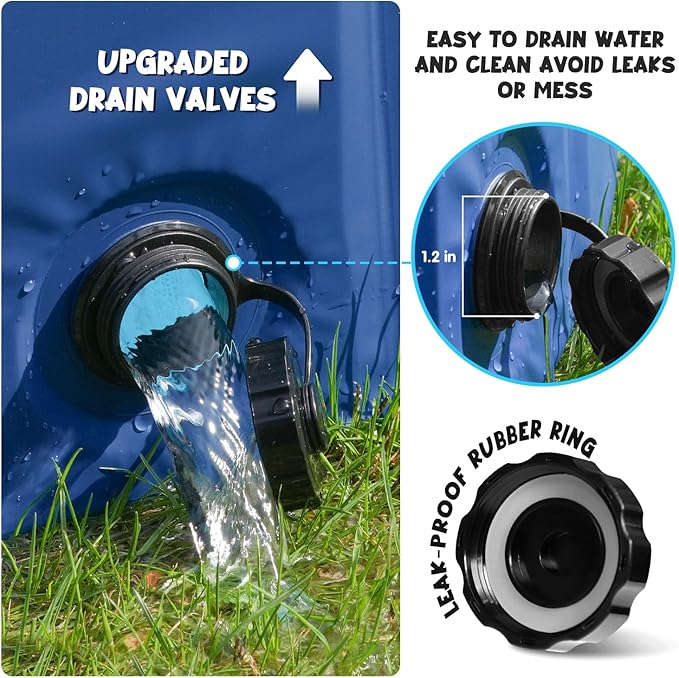 Furrybaby Dog Pool, Kiddie Pool with Hard Plastic Foldable Dog Bath Tub Portable for Dogs, Kids and Pet Swimming (Navy 39'') Indoor and Outdoor-PurrikoPets