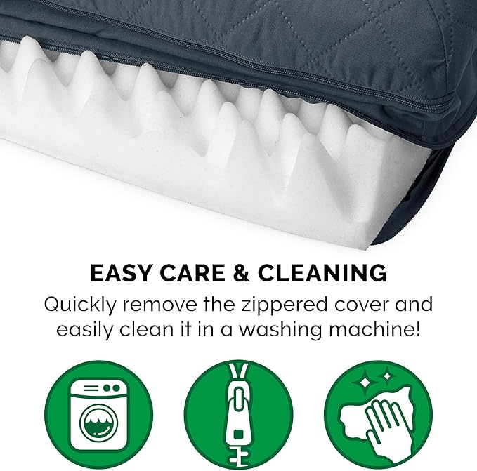 Furhaven Orthopedic Dog Bed for Medium/Small Dogs w/ Removable Bolsters & Washable Cover, For Dogs Up to 35 lbs - Quilted Sofa - Iron Gray, Medium-PurrikoPets