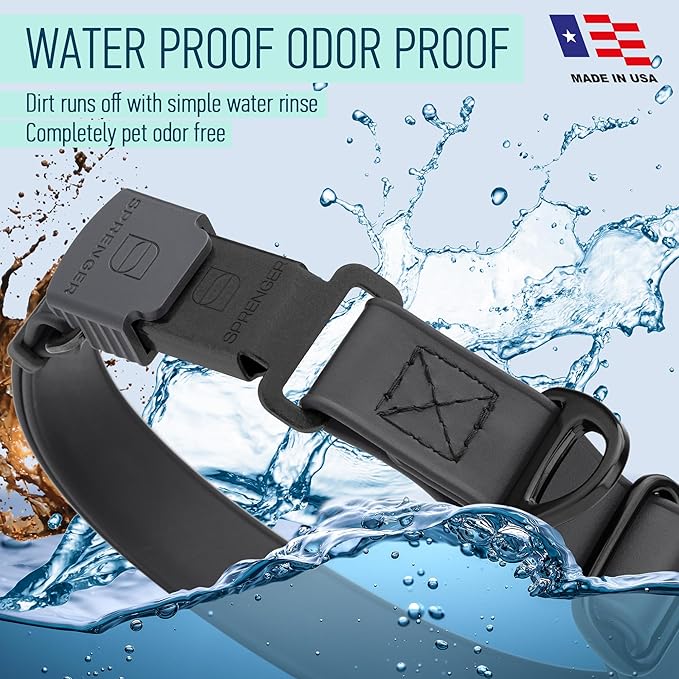 Dogline Biothane Waterproof Dog Collar with Herm Sprenger Stainless Steel Quick Release Buckle – Heavy Duty Tactical Durable Collar for Dogs – Comfortable and Safe Pet Collar, W 3/4" L 12-19", Black-PurrikoPets