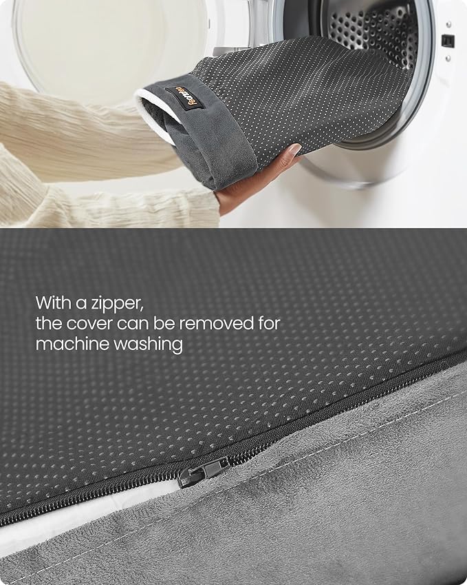 Feandrea Dog Bed, Orthopedic Large Waterproof Bed, Removable Washable Cover Dog Sofa with Non-Slip Bottom, Raised Edges, 42 x 32 x 8 Inches, Light Gray UPGW077G02V1-PurrikoPets