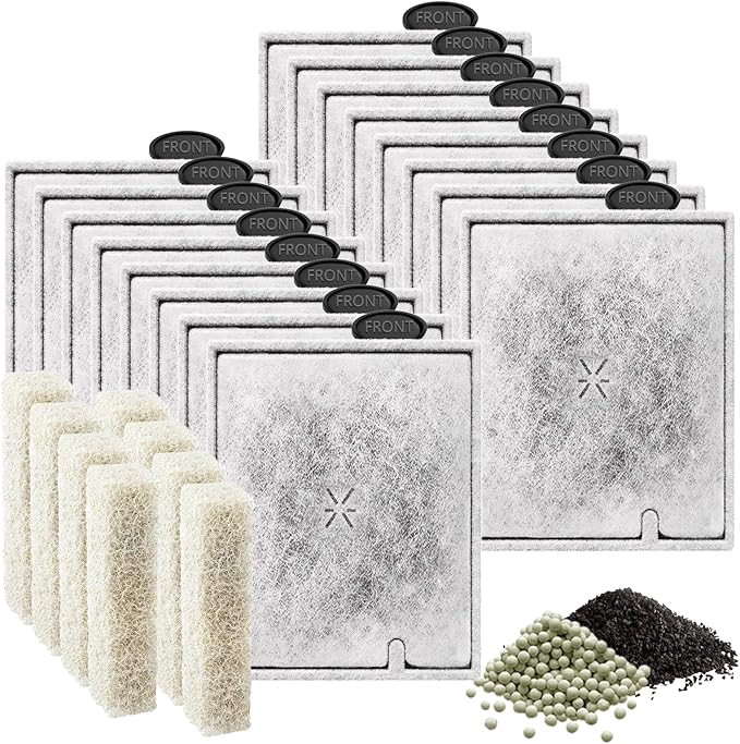 16 Pack Large Filter Cartridges Compatible with Aqueon QuietFlow Filter LED PRO Size 20,30,50,75/Power Filter Size 20,30,50,55/75, E Internal Size 40 Canister Filter-PurrikoPets