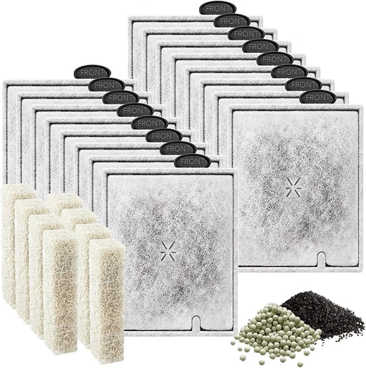 16 Pack Large Filter Cartridges Compatible with Aqueon QuietFlow Filter LED PRO Size 20,30,50,75/Power Filter Size 20,30,50,55/75, E Internal Size 40 Canister Filter-PurrikoPets