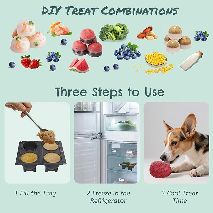 Enrichment Frozen Treat Toy for Dogs - 2-in-1 Dog Licking Toy & Dispensing Dog Puzzle Toy, Fillable Rubber Interactive Toy, Keeps Them Busy, Reduces Anxiety, Safe & Easy to Clean Red-PurrikoPets