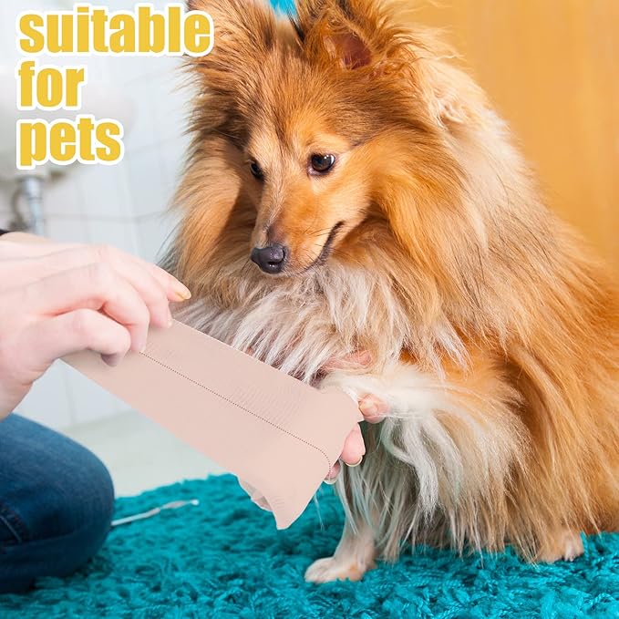 4 Rolls Elastic Tape Adhesive Elastic Tape Self Adhesive Bandage Wrap Flexible Stretch Bandages for Sports Ankle, Knee and Wrist Sprains Animal Pets, 5 Yard (4 Inch in Width)-PurrikoPets