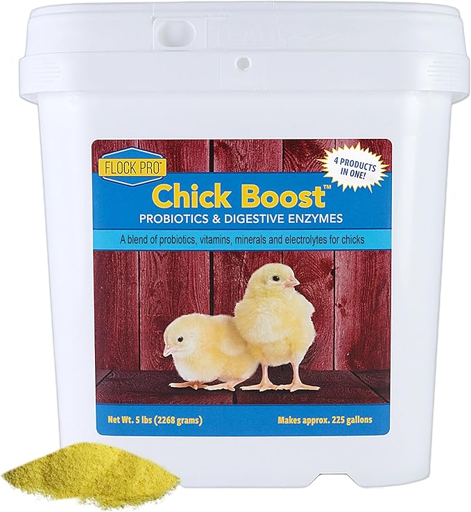 Equerry's Flock PRO Chick Boost Probiotic - Probiotics, Vitamins, Minerals and Electrolytes for Chickens | Chicken Vitamins and Supplements for All Poultry - 5lb-PurrikoPets