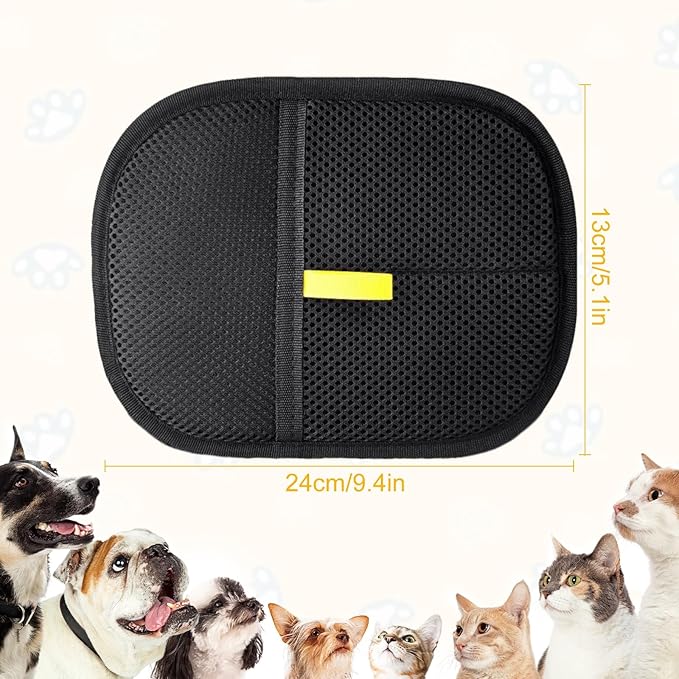 3 PCS Pet Hair Remover Electrostatic Gloves, Pet Hair Removal Gloves, Reusable Cat & Dog Hair Remover for Couch, Furniture, Carpet, Car Seat, Animal Fur Removal Tool, Cat Grooming Gloves-PurrikoPets