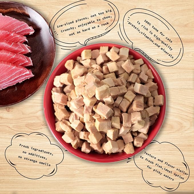 Freeze Dried Cat Treats - 100% Tuna Grain Free Raw - Natural Balance Limited Ingredient High Protein Cat Snacks 130g/4.59oz - Picky Eater Challenger-PurrikoPets