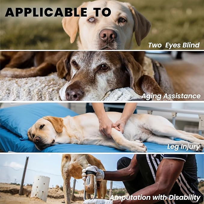 Dog Lift Harness Backpack Carrier for Large Dogs, Full Body Sling with Handle, Dog Harness for Joint Injuries, Arthritis, Ideal for Stairs, Elderly Dogs (Black Large 20-29 LBS)-PurrikoPets