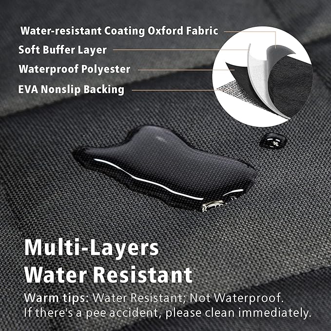 F-color SUV Cargo Liner for Dogs, Upgraded Extra Large Water Resistant Pet Cargo Cover Dog Seat Cover Mat for SUVs with Bumper Flap Protector, Non-Slip, Wear-Proof, Universal Fit, Black-PurrikoPets