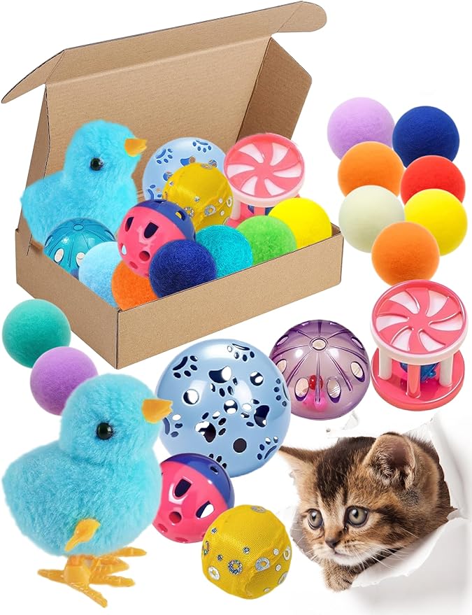 15-Pack Cat Toy Variety for Indoor Cats, Jumping for Joy (1.5'' - 3.7'', Cat Toys Mega Set)-PurrikoPets
