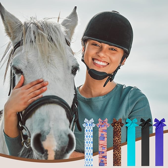 6 Pcs Horse Tail Bag Breathable Guard 22" Slip on Horse Care Tail Wrap 2 Strand Closure Straps Grooming Supplies to Keep from Dirt Breakage Rubbing 6 Designs(Modern Style)-PurrikoPets