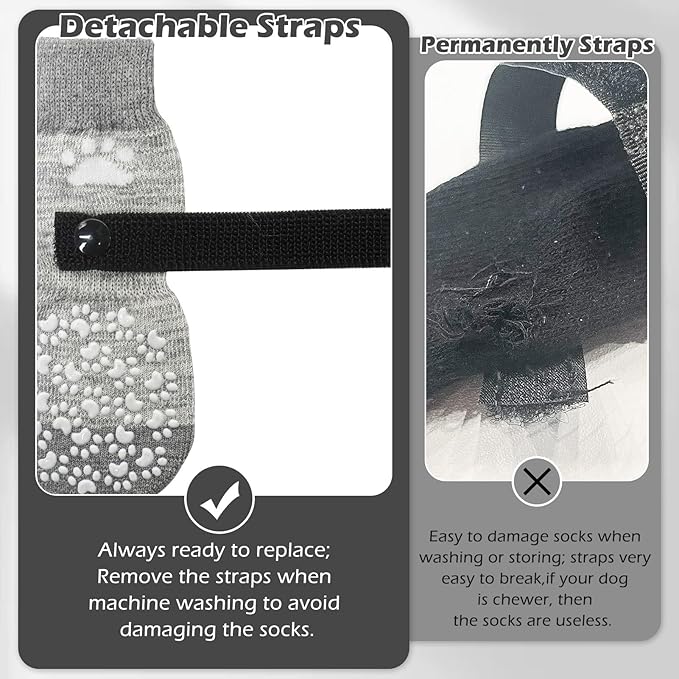 EXPAWLORER Anti Slip Dog Socks to Prevent Licking Paws, Dog Shoes for Hot Pavement, Dog Booties for Small Medium Large Senior Dogs, Traction Control Dog Boots & Paw Protectors for Hardwood Floors-PurrikoPets