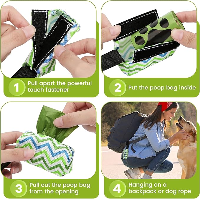 Dog Poop Bag Holder for Leash, 2 Pack Dog Poop Bag Dispenser, Sturdy and Guaranteed Leakproof Poop Bag Holders for Leashes, Dog Waste Bag Holder, Unscented, 2 Dispenser and 30 Bags By PobbY-PurrikoPets