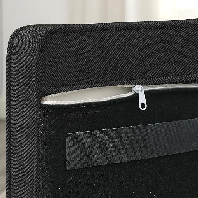 Dog Sofa Couch for Medium to Large Dogs, Memory Foam Pet Sofa Couch with Washable Fabric, Durable Elevated Dog Bed with Legs, Removable Cushion for Medium and Large Dogs, Black-PurrikoPets