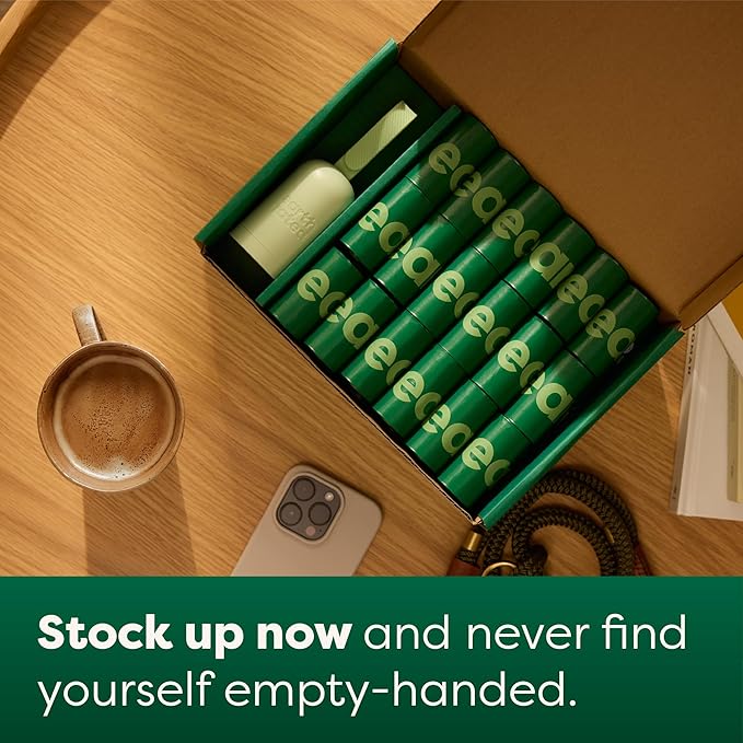 Earth Rated Dog Poop Bag Holder, Durable and Guaranteed Leakproof, Lavender Scented, 1 Dispenser and 900 Bags-PurrikoPets