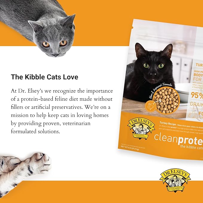 Dr. Elsey's cleanprotein Turkey Cat Kibble 6.6lb. Bag-PurrikoPets