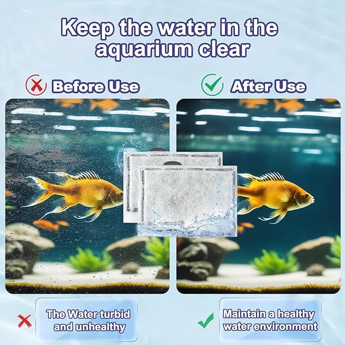 10 Pack Small Filter Cartridges for Aqueon,Small Fish Tank Replacement Filter for Aqueon QuietFlow E Internal Power Filter Size 10 and MiniBow Aquarium Filters Size 1, 2.5 and 5 Gallon-PurrikoPets