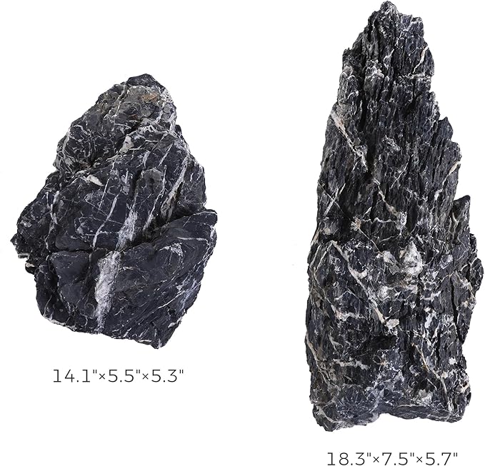 14-16 Inches Natural Seiryu Stone 2 PCS Ultra Large Aquarium Rocks for Aquascaping, Aquarium Landscaping, Terrariums, Fish Tank Decoration, Vivariums, Paludarium, Amphibian Enclosures-PurrikoPets