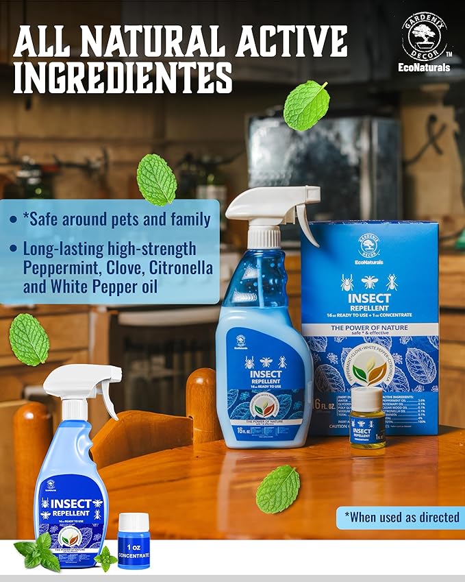 All Natural Bug Spray for Home – Non- Toxic Peppermint Oil Spray for Insect and Pest Control Kit - 16 oz Ready-to-Use Bug Spray 2 Bottle Value – 16 oz + 1oz - Spider Repellent Indoor-PurrikoPets