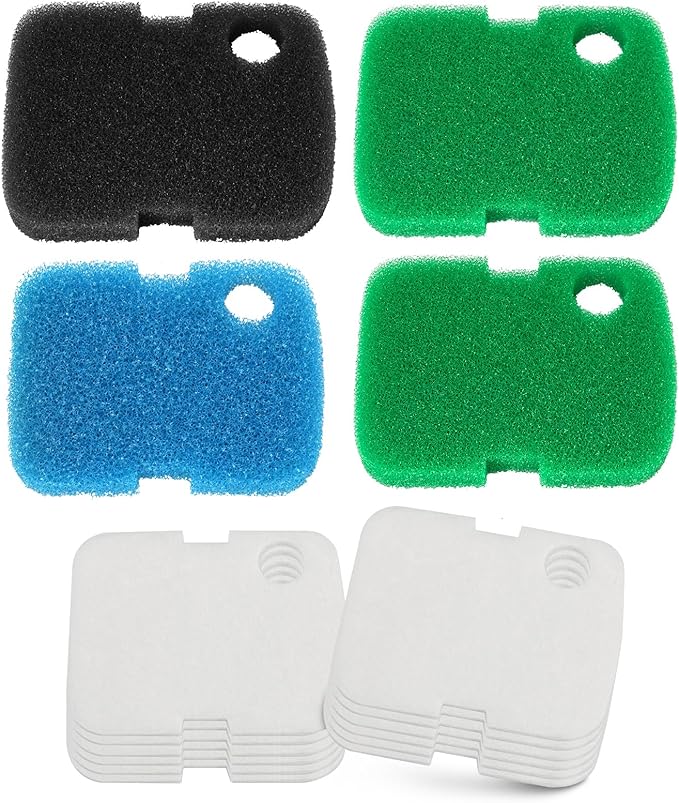 16 PCS Replacement Canister Filter Media Pad Compatible with Penn Plax Cascade 700/1000 CCF2UL/CCF3UL, Aquarium Bio Floss Pads Part, Activated Carbon Sponge Filters Pads for Fish Tank-PurrikoPets