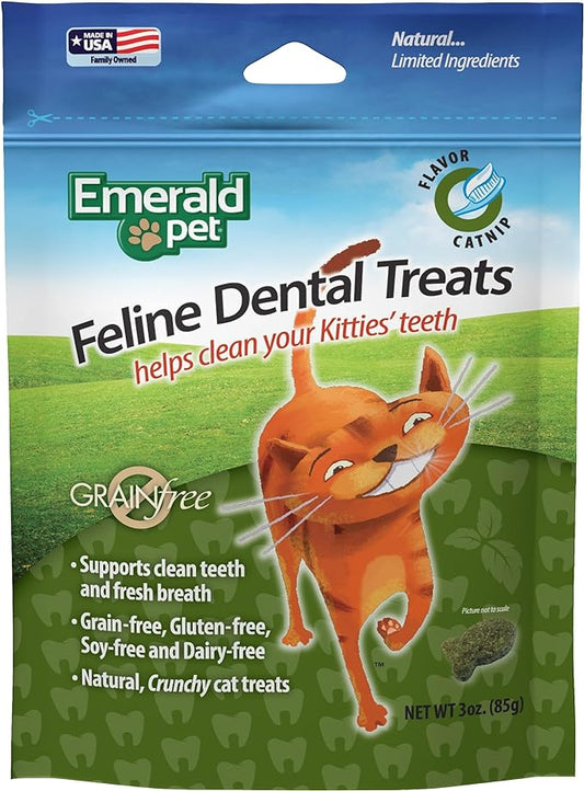 Feline Dental Treats — Tasty and Crunchy Cat Dental Treats Grain Free — Natural Dental Treats to Clean Cat Teeth, Freshen Cat Breath, and Reduce Plaque and Tartar Buildup — Catnip Treats, 3 oz-PurrikoPets